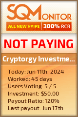 Cryptorgy Investment Limited HYIP Status Button