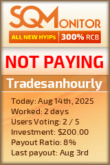 Tradesanhourly HYIP Status Button