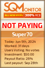 Super70 HYIP Status Button