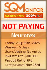 Neurotex HYIP Status Button