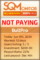 BullPro HYIP Status Button