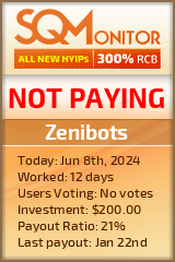 Zenibots HYIP Status Button
