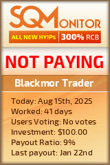 Blackmor Trader HYIP Status Button