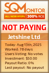 Jetshine Ltd HYIP Status Button