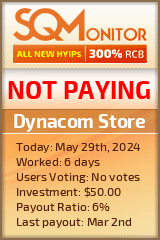 Dynacom Store HYIP Status Button
