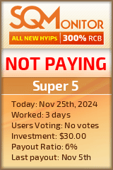 Super 5 HYIP Status Button