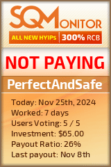 PerfectAndSafe HYIP Status Button