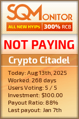 Crypto Citadel HYIP Status Button