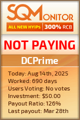 DCPrime HYIP Status Button