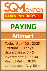 Aitimart HYIP Status Button