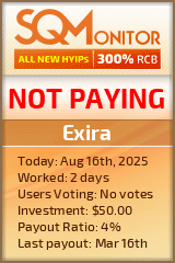 Exira HYIP Status Button