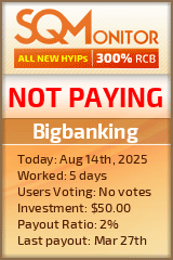 Bigbanking HYIP Status Button