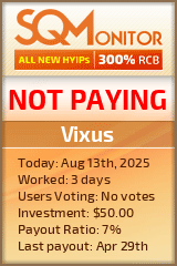 Vixus HYIP Status Button