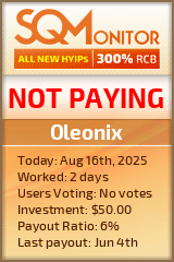 Oleonix HYIP Status Button