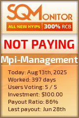 Mpi-Management HYIP Status Button