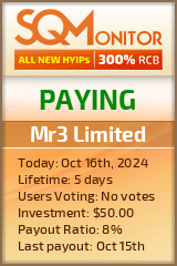 Mr3 Limited HYIP Status Button