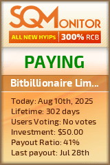 Bitbillionaire Limited HYIP Status Button