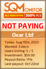 Oxar Ltd HYIP Status Button