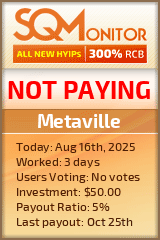 Metaville HYIP Status Button