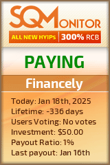 Financely HYIP Status Button