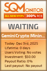 GeminiCrypto Mining Ltd Project Status Button
