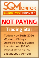 Trading Star HYIP Status Button