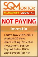 Investix HYIP Status Button