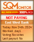 East West Bank HYIP Status Button