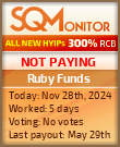 Ruby Funds HYIP Status Button