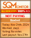 Boxbet HYIP Status Button