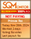 Primex Roi HYIP Status Button