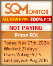 Prime ROI HYIP Status Button