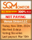 Venus Union LLC HYIP Status Button