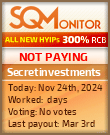 Secretinvestments HYIP Status Button