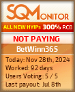 BetWinn365 HYIP Status Button