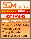 Major Investments HYIP Status Button