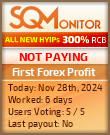 First Forex Profit Project Status Button