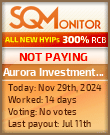 Aurora Investment Company HYIP Status Button