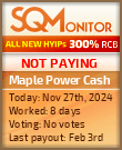 Maple Power Cash HYIP Status Button