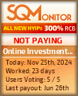 Online Investment Club HYIP Status Button