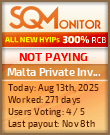 Malta Private Investment Project Status Button