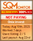 Onix invest Project Status Button