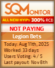 Legion Bets Project Status Button
