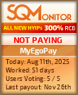 MyEgoPay Project Status Button