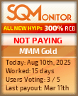 MMM Gold Project Status Button
