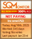 IncomeUSD HYIP Status Button