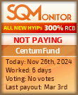 CentumFund HYIP Status Button