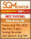 Monetory Oil HYIP Status Button