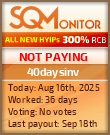 40daysinv HYIP Status Button