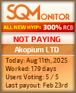 Akopium LTD Project Status Button
